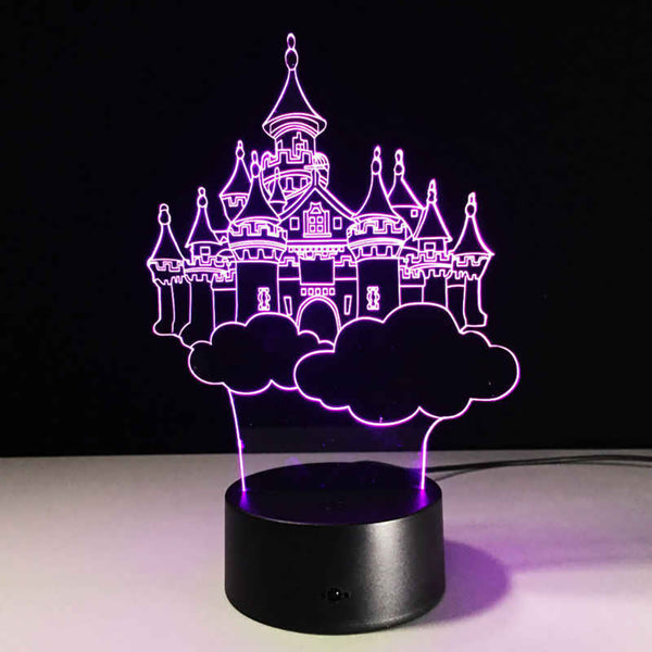 Lampara 3D LED Castillo Multicolor