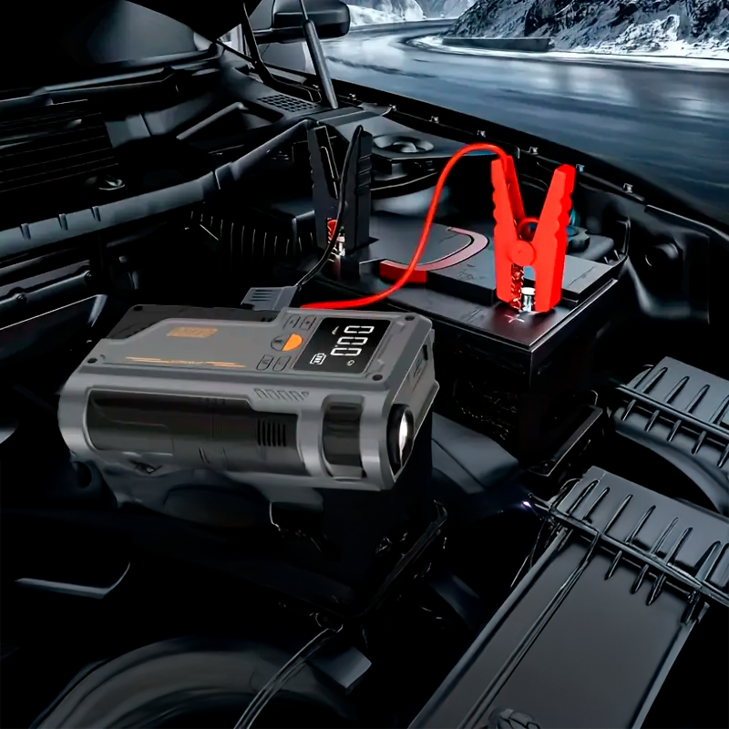 Arrancador De Batería De Vehiculo Universal + Inflador 2 En 1 Compresor