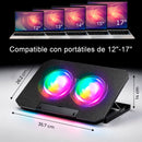 Cooler Ventilador para Laptop hasta 17" 6 Niveles 2 puerto USB N33-C-11
