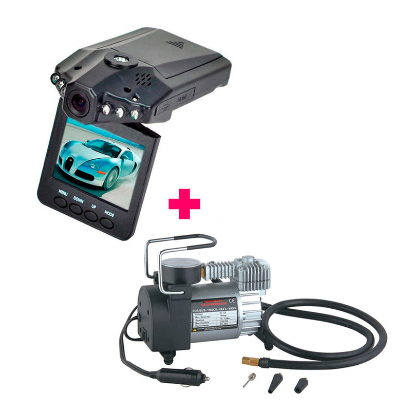 Camara Vehicular H198 HD + Compresor de Aire para Auto o Camioneta 12v