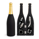 Set para botellas de vino -  Sacacorcho, vertedor, tapón, anillo antigoteo y cortador de papel aluminio.