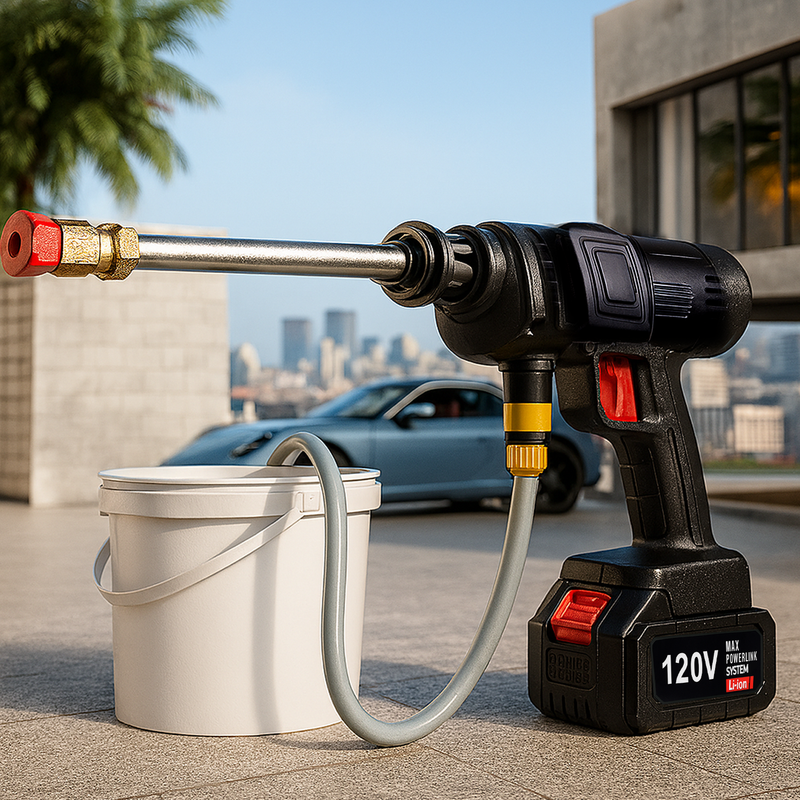 Pistola de Agua   Inalambrica - Hidrolavadora para Auto o Camioneta con Batería Recargable 120v Reales