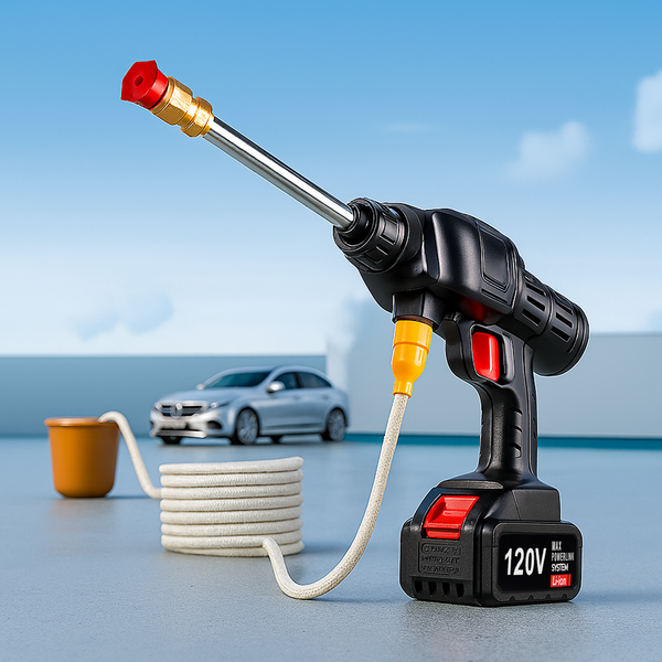Pistola de Agua   Inalambrica - Hidrolavadora para Auto o Camioneta con Batería Recargable 120v Reales