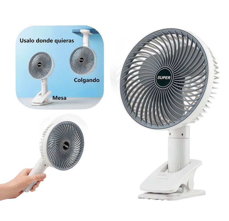 Ventilador Portátil Recargable para Escritorio o Mesa