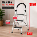 Escalera Plegable 3 Pasos Resistente Y Antideslizante Hasta 120KG