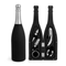 Set para botellas de vino -  Sacacorcho, vertedor, tapón, anillo antigoteo y cortador de papel aluminio.