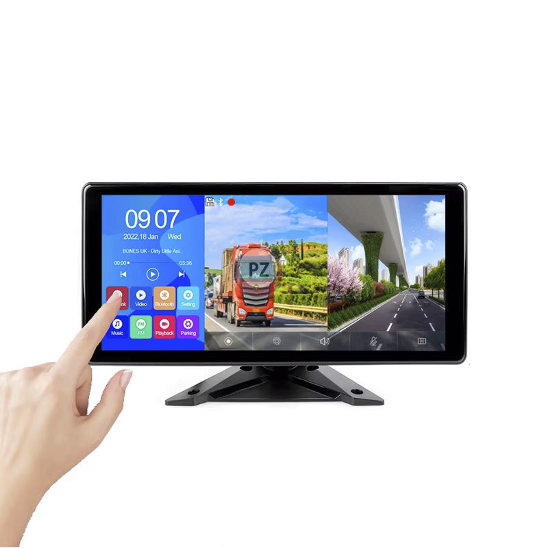Kit 4 Camaras + Sirena para Camiones y Buses Incluye Monitor Tactil de 10,1 pulgadas + 128GB