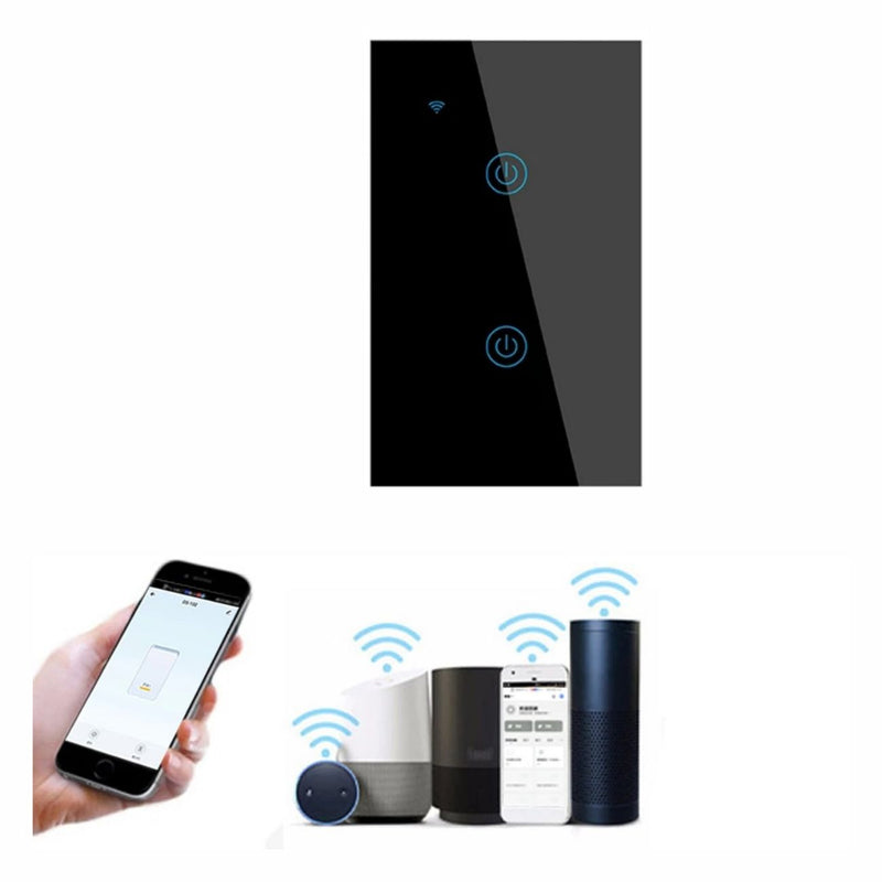 Interruptor de Pared con WiFi de 2 Tomas Alexa y Google