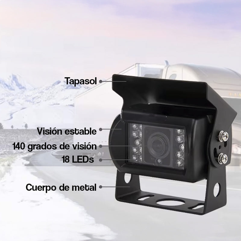 Kit 4 Camaras + Sirena para Camiones y Buses Incluye Monitor Tactil de 10,1 pulgadas + 128GB