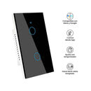 Interruptor de Pared WiFi  2 Tomas - Sin Neutro - Incluye Capacitor - Alexa y Google