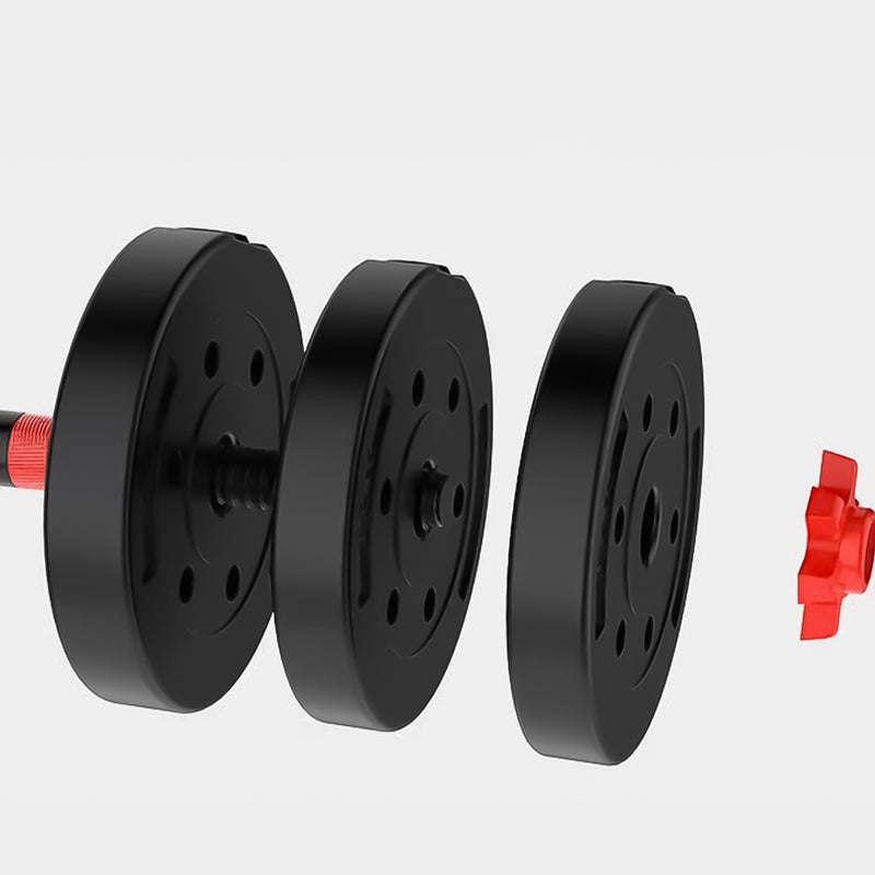 Set Pesas 30kg Convertible A Barra Y Pesa Rusa Mancuernas