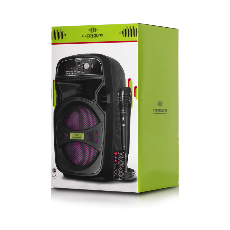 Parlante Bluetooth Eversound EV1021 Con Bocina de 6,5” Karaoke Incluye Microfono