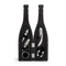 Set para botellas de vino -  Sacacorcho, vertedor, tapón, anillo antigoteo y cortador de papel aluminio.