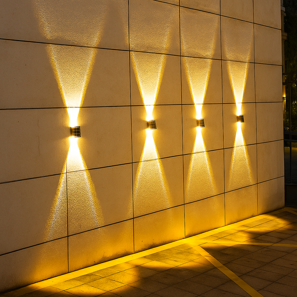 Lámpara solar de pared con proyección doble - Luz cálida (3000 K)