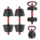 Set Pesas 30kg Convertible A Barra Y Pesa Rusa Mancuernas