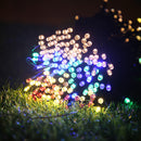 Tira De 200 Luces Led Navideñas Multicolor Panel Solar 20 metros