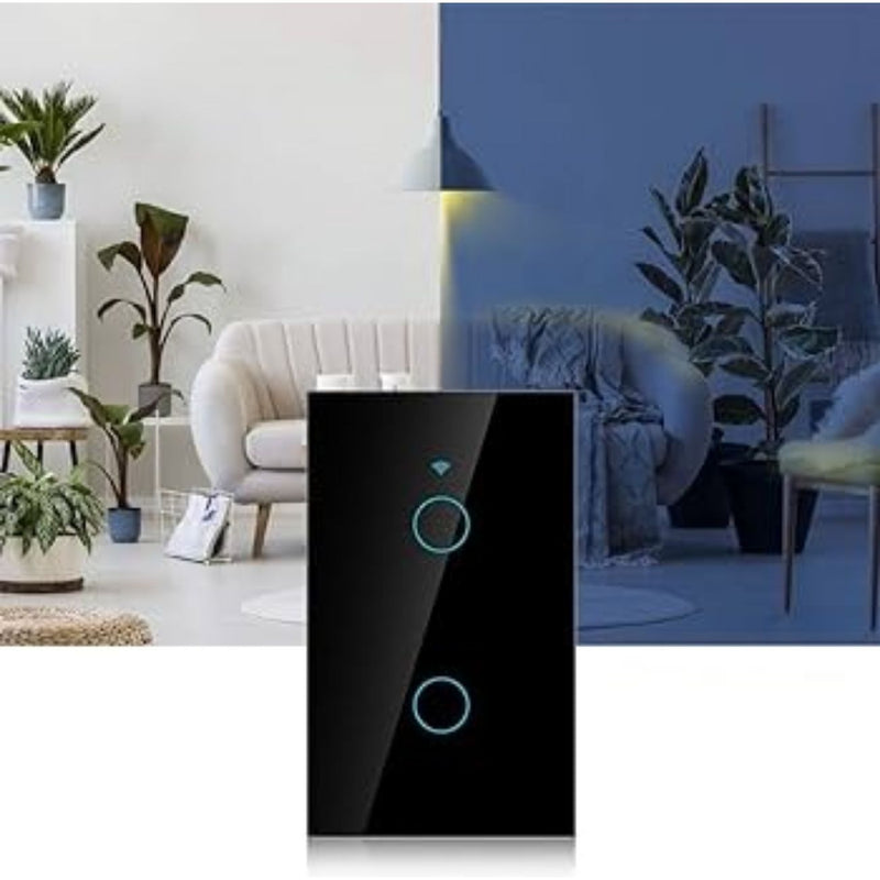 Interruptor de Pared con WiFi de 2 Tomas Alexa y Google