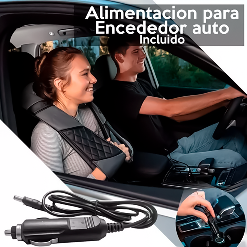 Masajeador Electrico Shiatsu Con Calor Para Cuello Y Espalda - Cabezales Giratorios MOD2