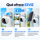 Camara IP Chip 4G WIFI Ezviz EB8 4K 360° Panel Solar Zoom Seguridad Exterior