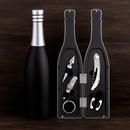 Set para botellas de vino -  Sacacorcho, vertedor, tapón, anillo antigoteo y cortador de papel aluminio.
