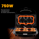 Maquina de Donuts 750W Antiadherente 6 Donas Maker Horno