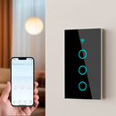 Interruptor de Pared WiFi  3 Tomas - Sin Neutro - Incluye Capacitor - Alexa y Google
