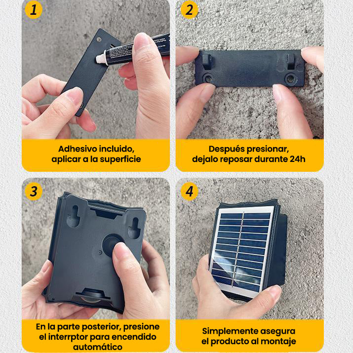 Lámpara solar de pared con proyección doble - Luz cálida (3000 K)