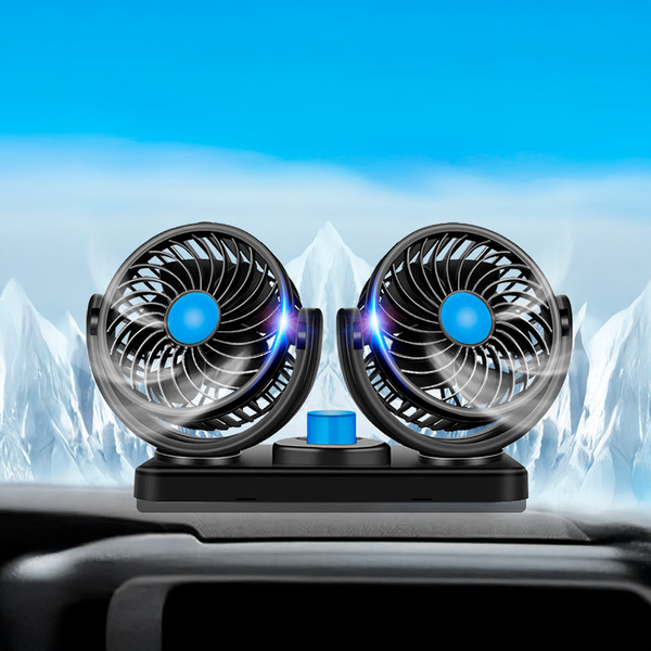 Ventilador Doble 360º Giratorio para Auto Camioneta Conexion Cigarrera 12V