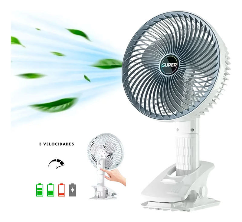 Ventilador Portátil Recargable para Escritorio o Mesa