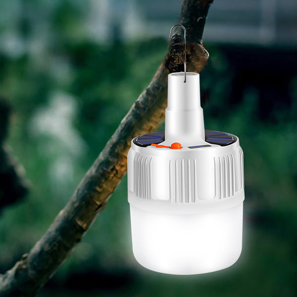 Foco Lampara Luz Led Recargable Solar Usb Portatil Exterior Colgable
