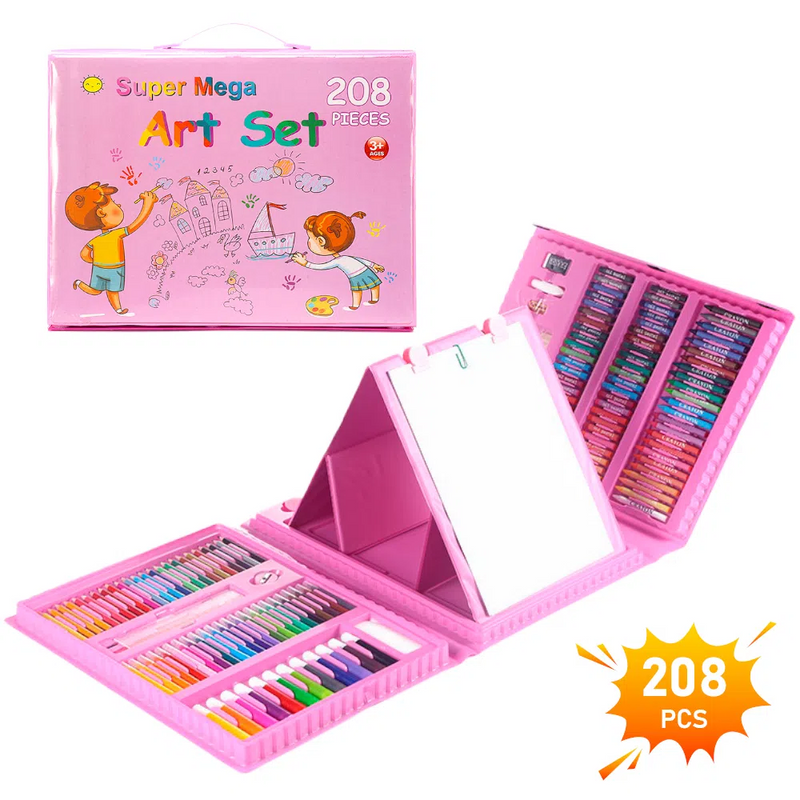 Mega Set De Arte Kwaii 208 Piezas Estuche Grande