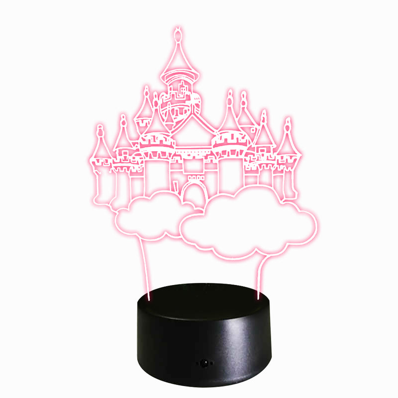 Lampara 3D LED Castillo Multicolor