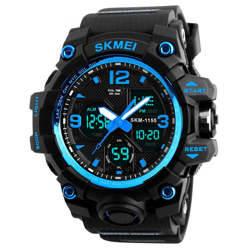 Reloj SKMEI 1155B Analogico y Digital Acuático Antigolpes Cronometro y Alarma
