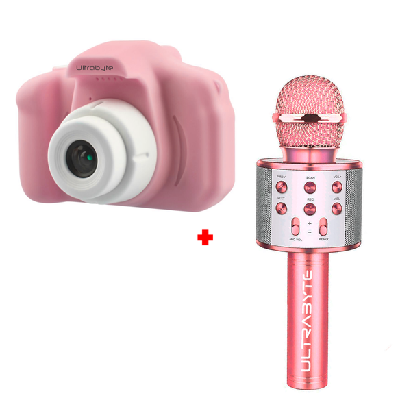 Cámara de Fotos para Niños + Parlante Micrófono Karaoke Bluetooth