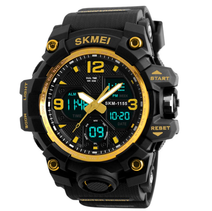 Reloj SKMEI 1155B Analogico y Digital Acuático Antigolpes Cronometro y Alarma