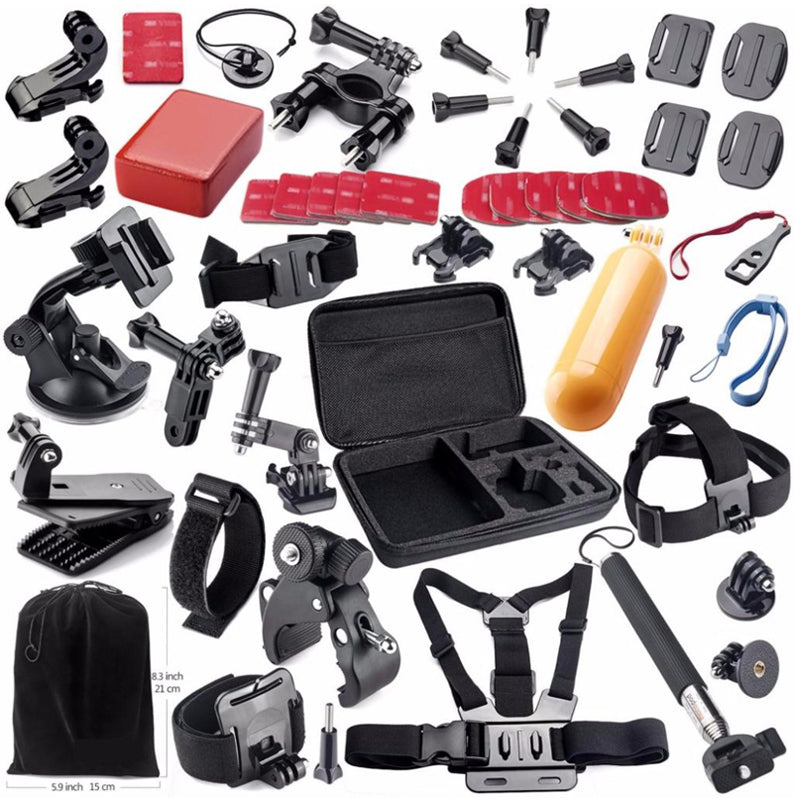 Kit Maletin de 50 Accesorios para Camara de Accion, EKEN, SJCAM, GoPro