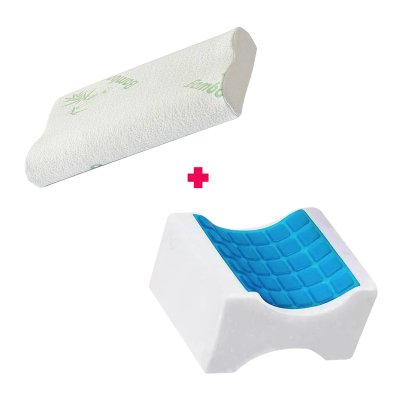 Almohada Memory Foam + Cojin con Gel para Piernas