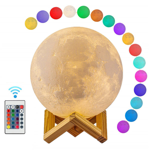 Lampara Luna 3D MOD14 Led Multicolor con Bateria
