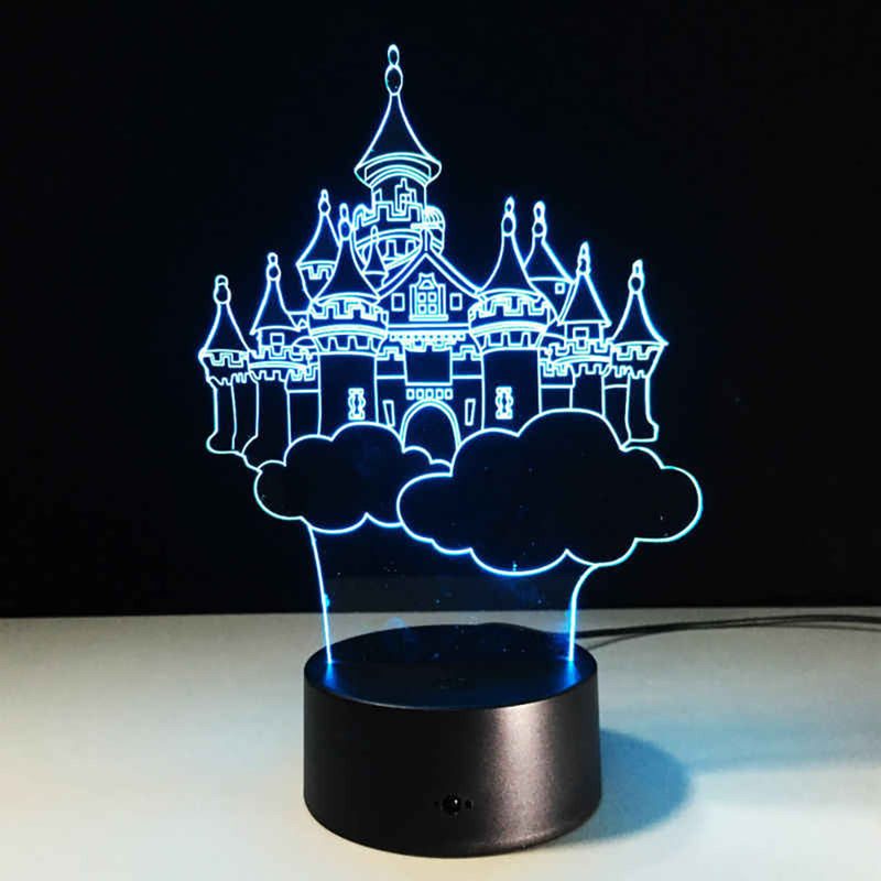 Lampara 3D LED Castillo Multicolor