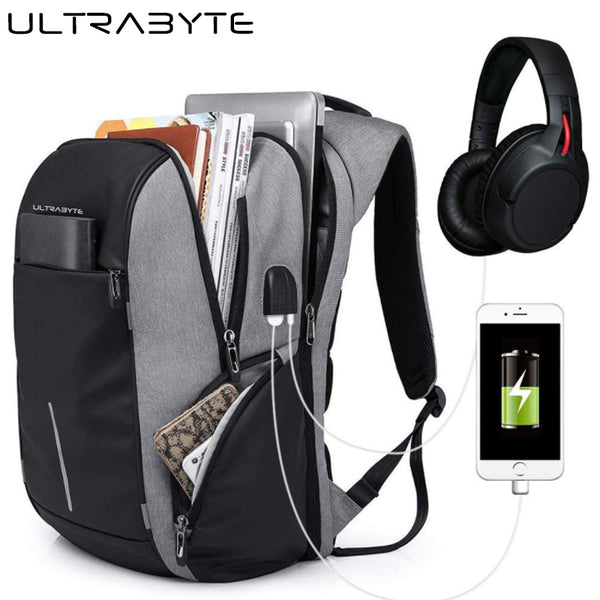 Mochila Antirrobo - Pechera Morral con Clave Impermeable Con puerto USB  Gris Marron