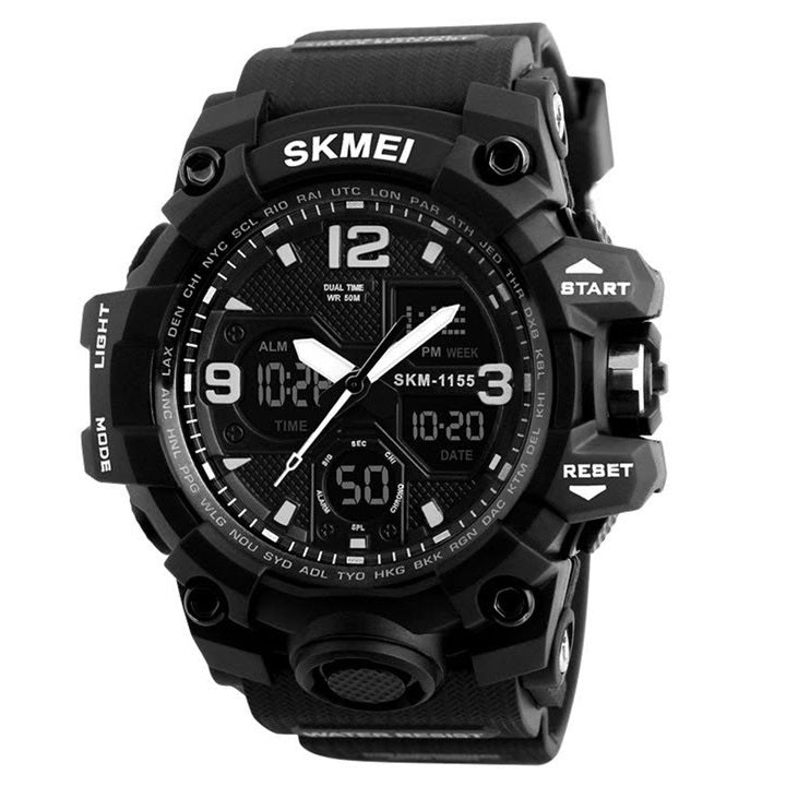 Reloj SKMEI 1155B Analogico y Digital Acuático Antigolpes Cronometro y Alarma