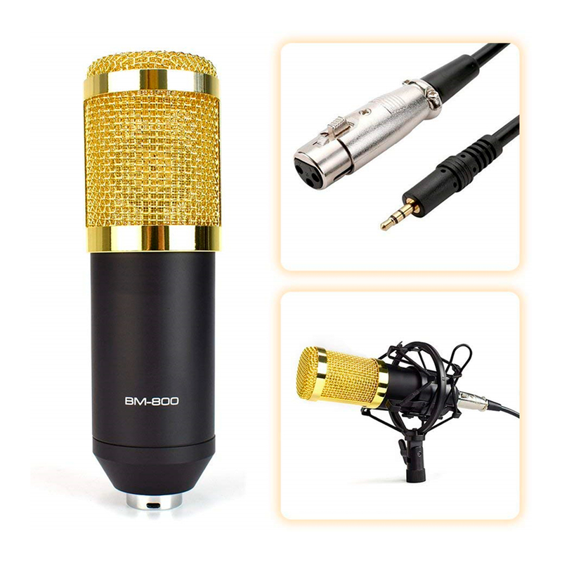 Micrófono Profesional BM-800 para Estudio Condensador Antipop