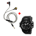 Reloj Dual SKMEI 1155 + Handsfree de Doble Bocina