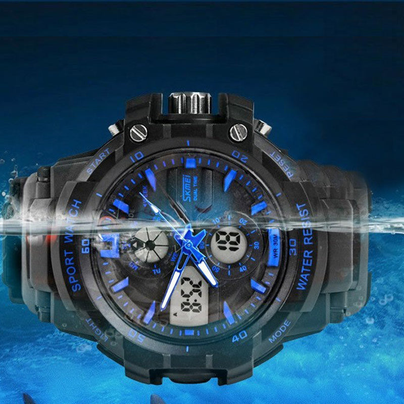 Reloj SKMEI 990 Analogico y Digital Acuático Antigolpes Cronometro y Alarma