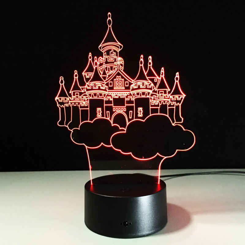 Lampara 3D LED Castillo Multicolor