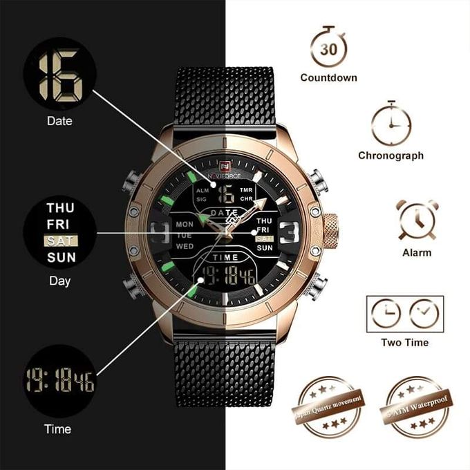 Reloj Naviforce  NF9153M Analógico y Digital de Acero