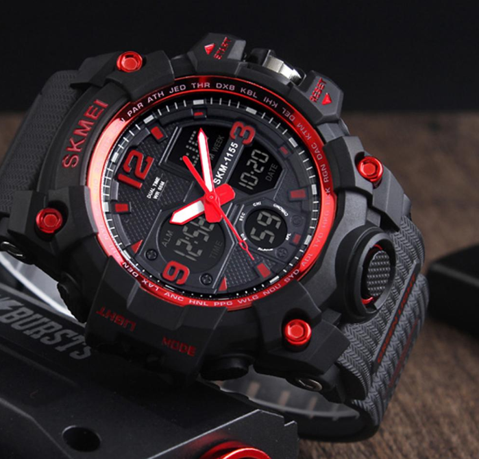 Reloj SKMEI 1155B Analogico y Digital Acuático Antigolpes Cronometro y Alarma