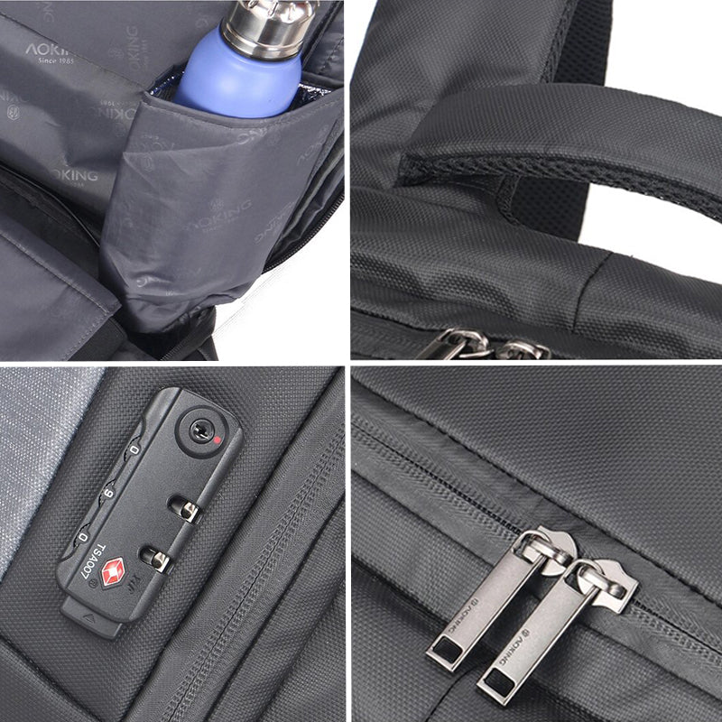 Mochila Anti Robo Aoking MOD3 Para Laptop con Puerto De Carga Usb y Clave de apertura