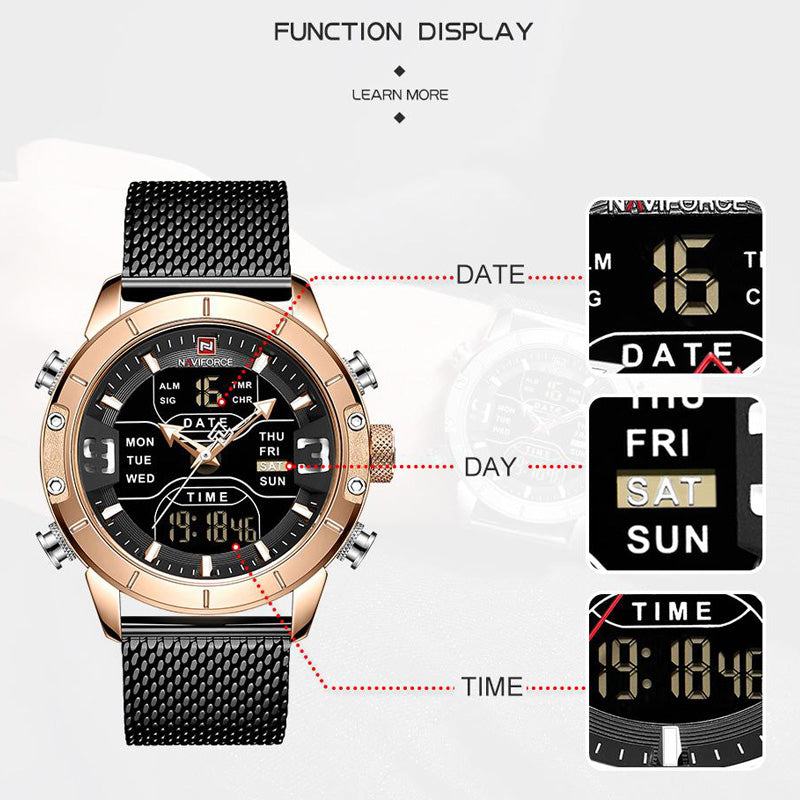 Reloj Naviforce  NF9153M Analógico y Digital de Acero