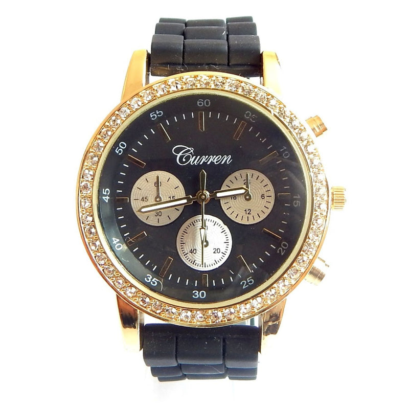 Cartera Curren Mod1 Cuero Sintetico Negro + Reloj Curren Gen0001 negro